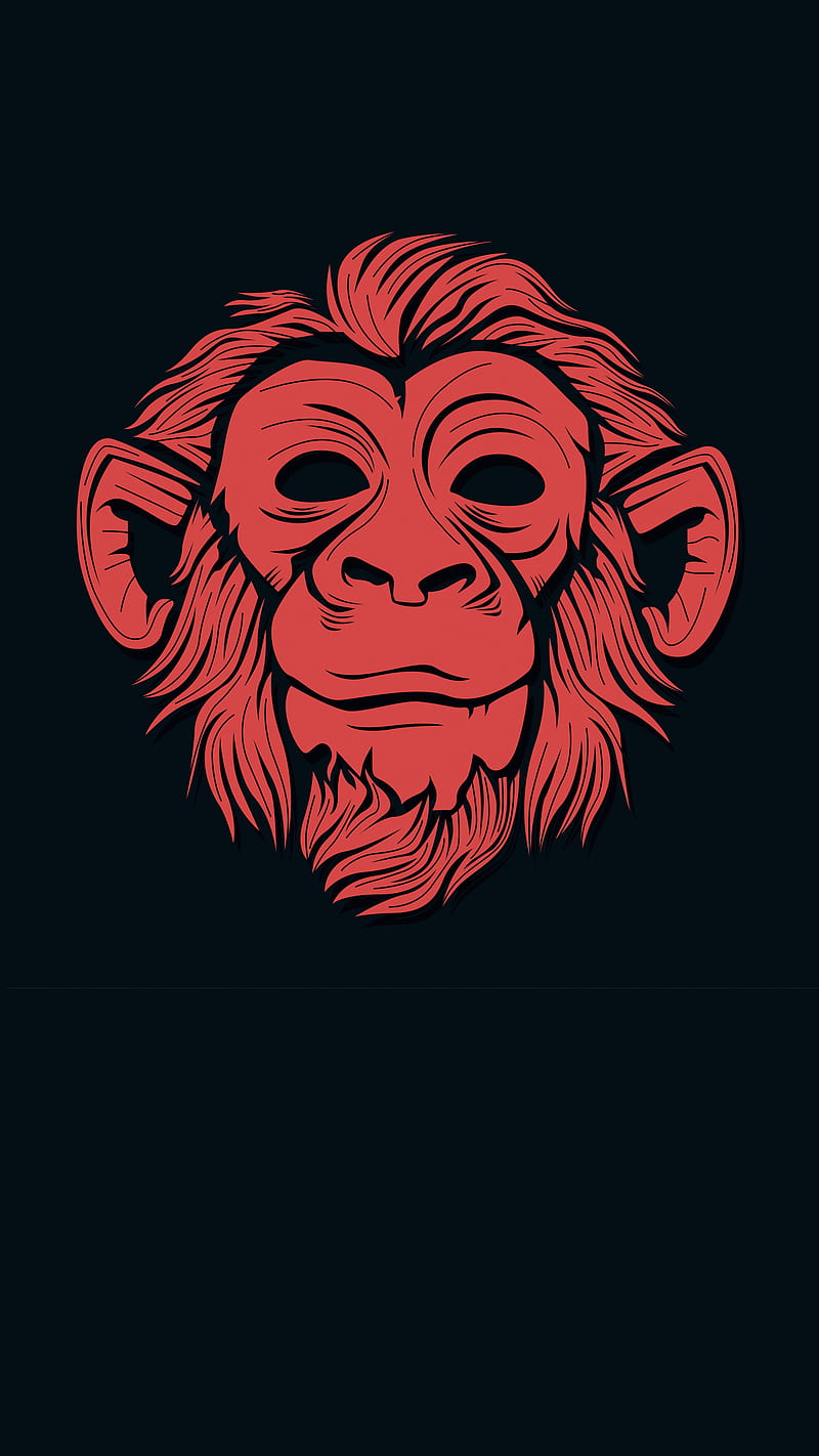 Chimp, Kiss, ape, black, monkey, red, HD phone wallpaper