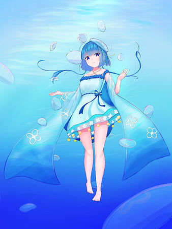 Girl Jellyfish Water Underwater Blue Anime Hd Mobile Wallpaper Peakpx