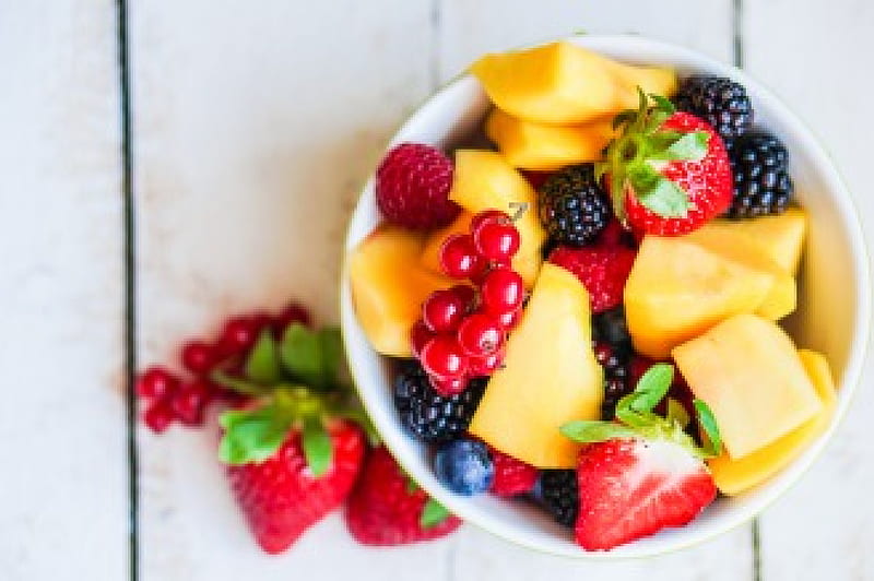 Fruit Salad, fruit, berries, fresh, salad, dessert, HD wallpaper
