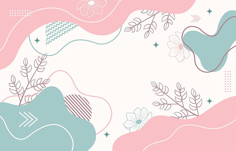 Cute Nature Floral Flower Leaf Minimalist Girly Background 6575431 Vector Art at Vecteezy, HD wallpaper