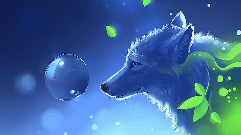 Blue Neon Wolf Theme APK for Android Download