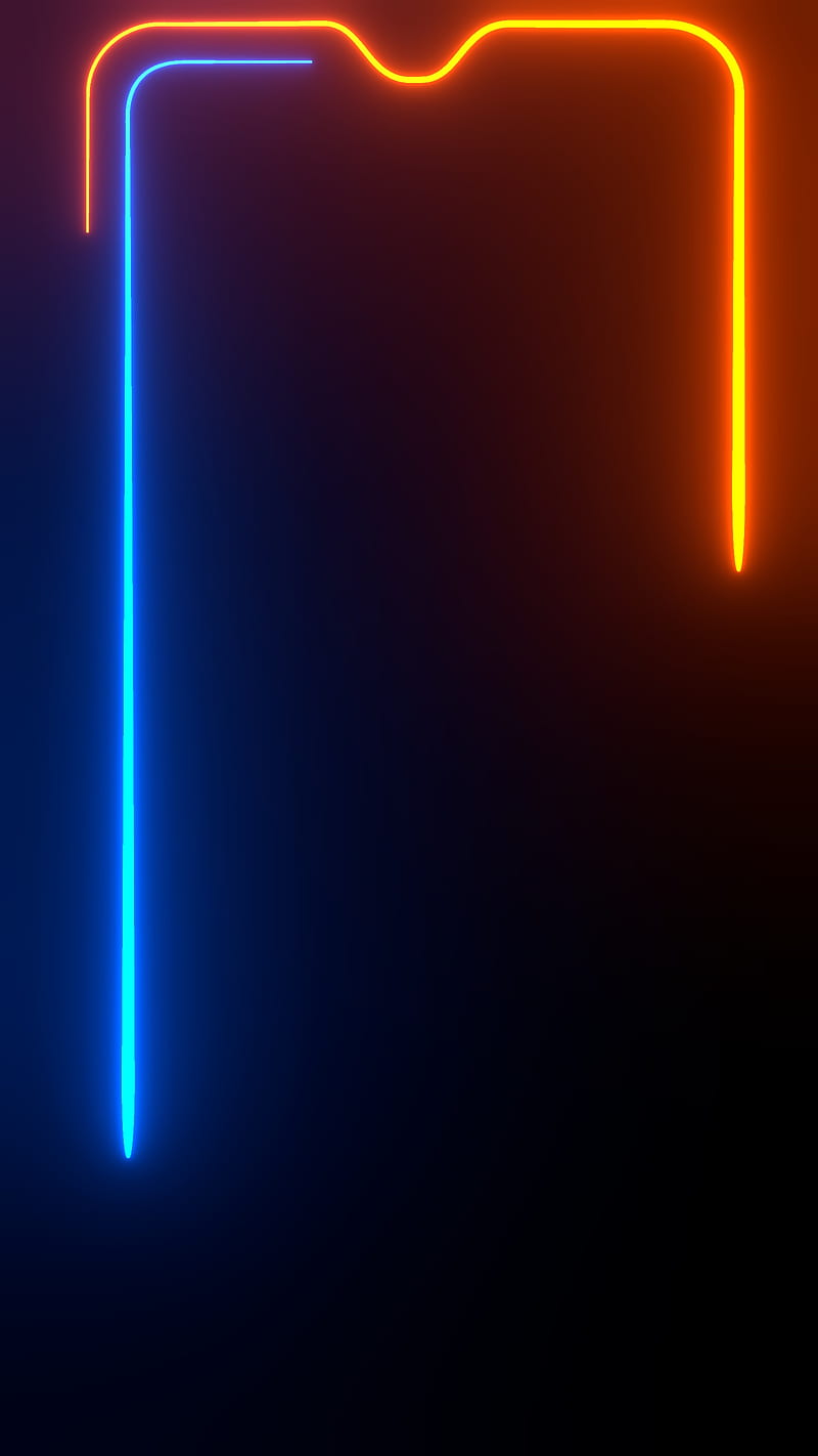 2 Lights Frame 1, amoled, blue, border, dark, fire, light, notch, one plus, oneplus, samsung, HD phone wallpaper
