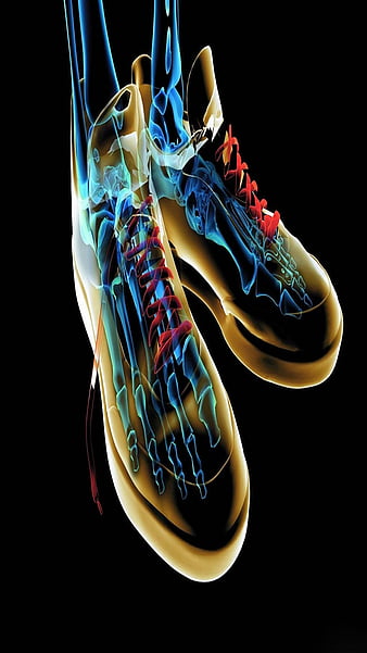 HD wallpaper neon abstract bones dark electronic foot lights nice shoes thumbnail