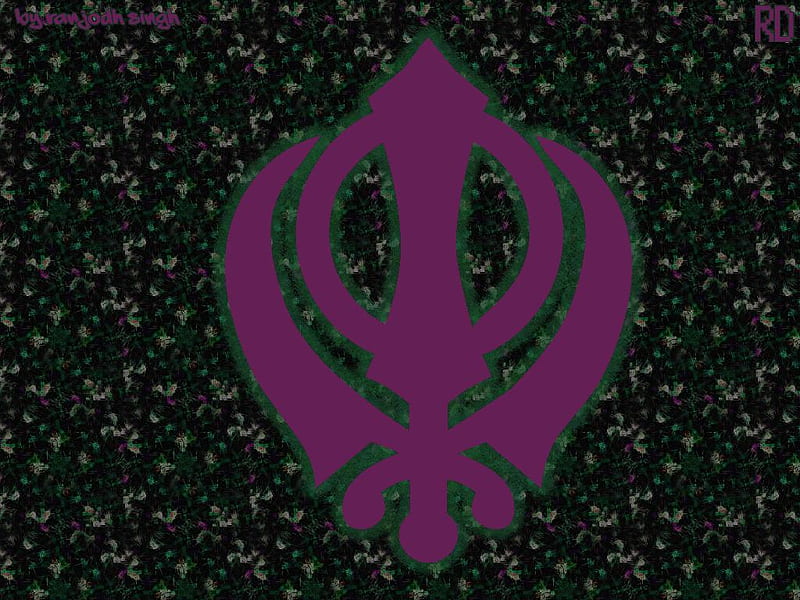 Purple Khanda, symbols, textures, sikh, india, HD wallpaper