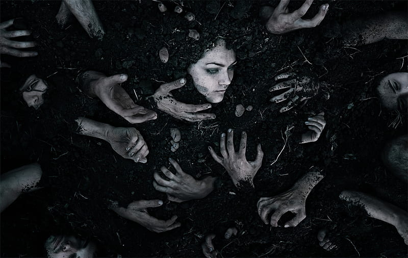 Artistic, Dark, Hand, Woman, Dirt, Horror, HD wallpaper