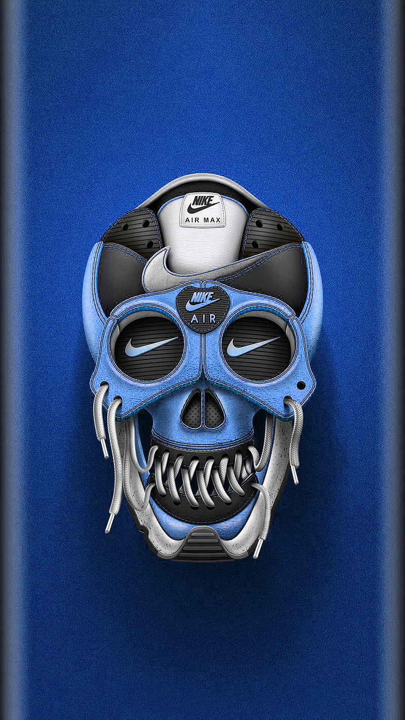 Nike Skull, 929, air, blue, edge, field, hockey, lacrosse, supreme, HD phone wallpaper