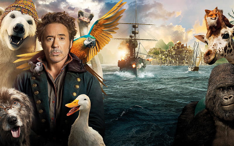 Dolittle, 2020, The Voyage of Doctor Dolittle, poster, promo materials, main character, Robert John Downey Jr, HD wallpaper