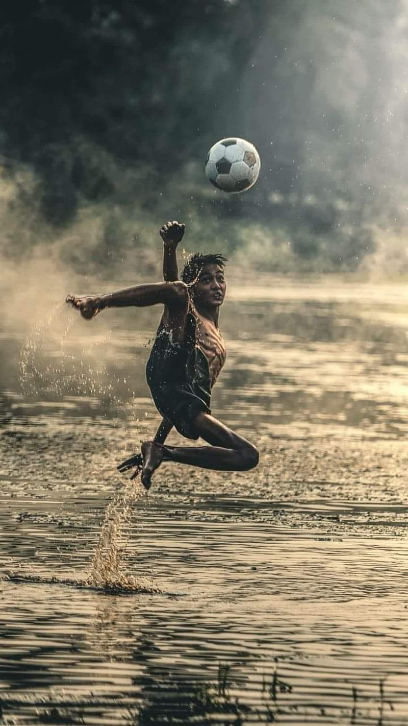 Soccer of poor, ball, india, kid, HD phone wallpaper
