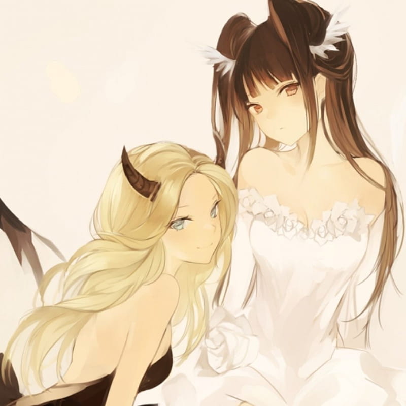 anime demon and angel girl