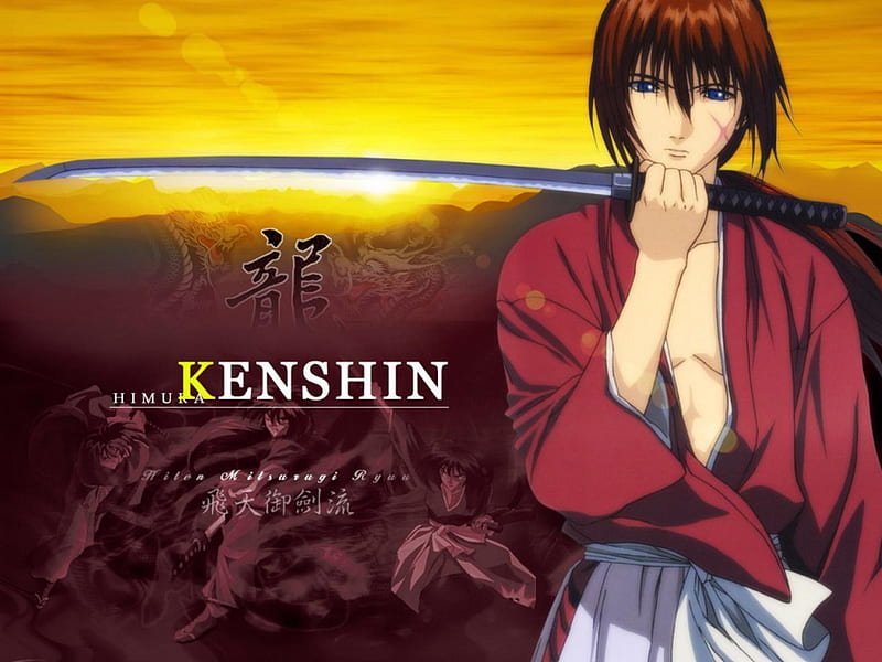 Himura Kenshin, male, samurai x, kenshin himura, scar, sky, samurai, kenshin,  HD wallpaper | Peakpx