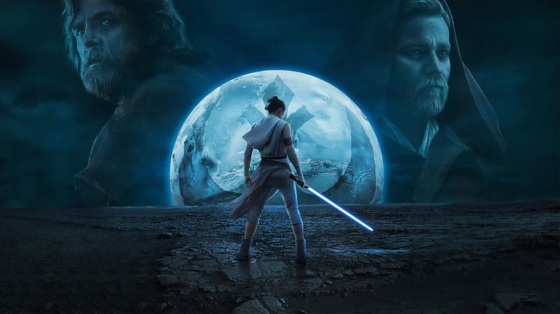 Star Wars, Ewan Mcgregor, Movie, Luke Skywalker, Obi Wan Kenobi, Daisy Ridley, Rey (Star Wars), Mark Hamill, Star Wars: The Rise Of Skywalker, HD wallpaper