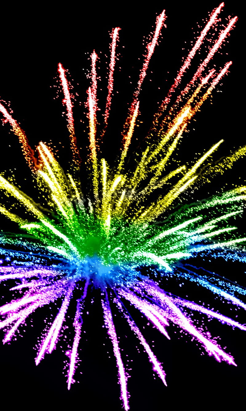 Rainbow Firework, colorful, firework, rainbow, HD phone wallpaper