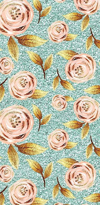 Rose Gold Roses, girly, glitter, pretty, rose gold, teal, HD phone wallpaper  | Peakpx