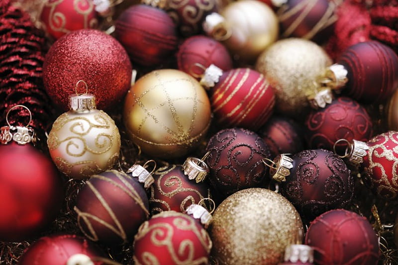 ω✿ω Beautiful details ω✿ω, red, golden, bonito, winter, merry christmas,  balls, HD wallpaper | Peakpx