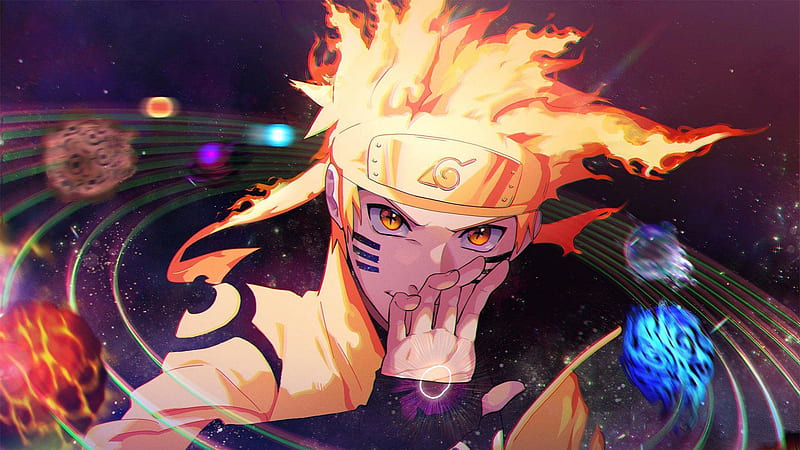 Orange Eyes Naruto Uzumaki Galaxy Background Naruto, HD wallpaper