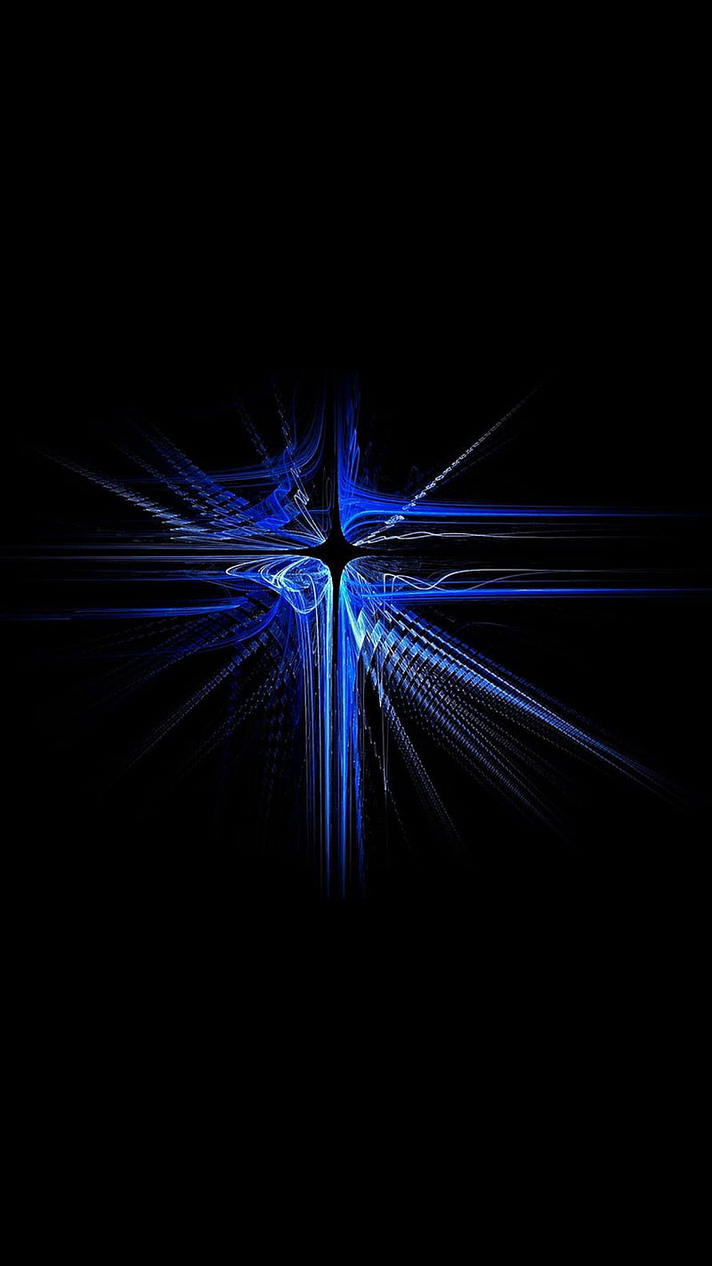 Laser Cross, art, blue, digital, HD phone wallpaper