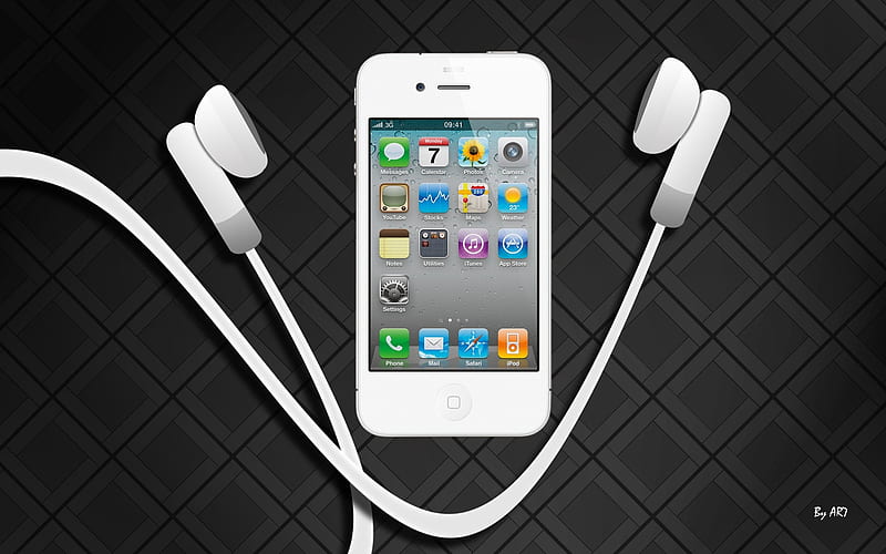 Steve Paul Jobs and his Apple iphone4 white, HD wallpaper
