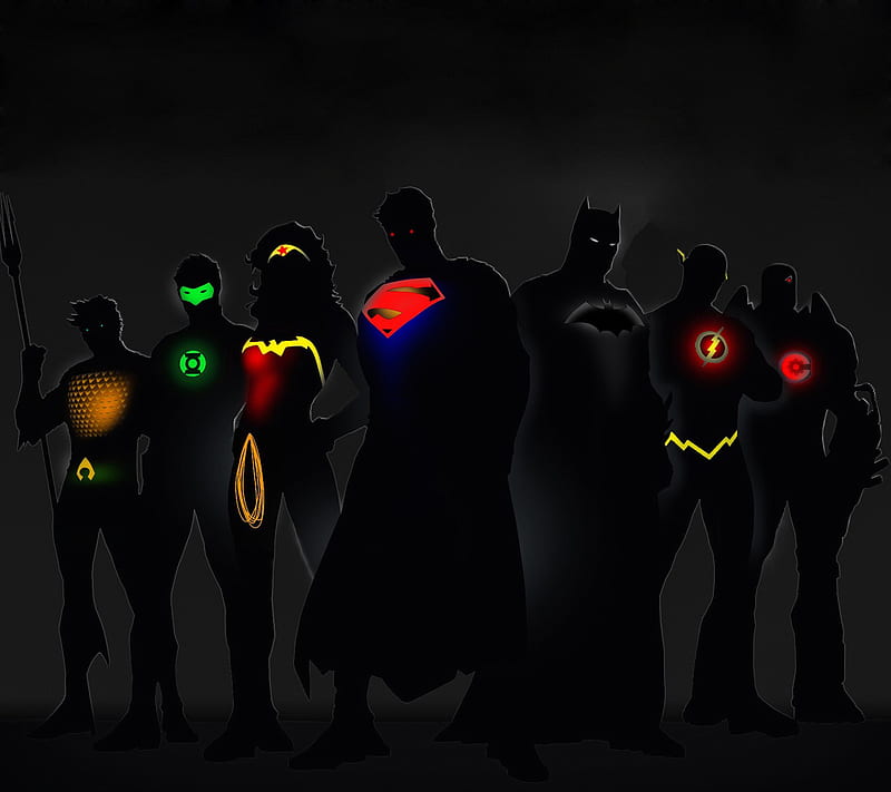 Superheroes, af, aquaman, batman, flash, green lantern, superman, wonder woman, HD wallpaper