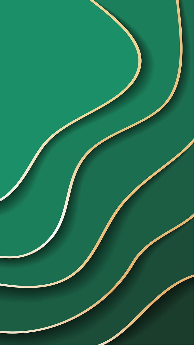 Layers, abstract, android, background, desenho, green, material, minimal, patterns, HD phone wallpaper