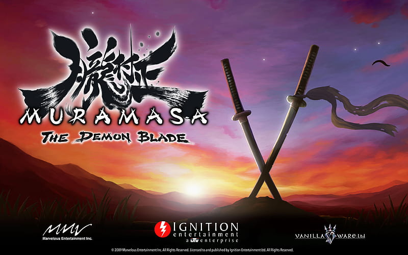 Muramasa: The Demon Blade 朧村正 Oboromuramasa​ logo title screen, oboromuramasa, muramasa, demon, logo, blade, HD wallpaper