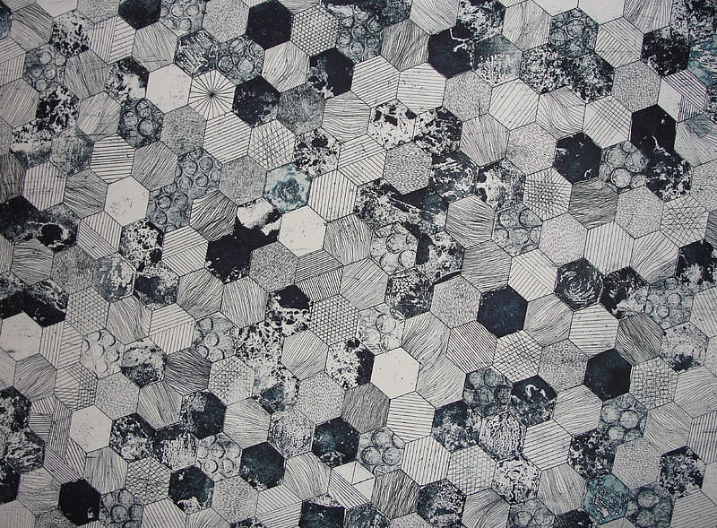 Gray and Black Hive Printed Textile, HD wallpaper