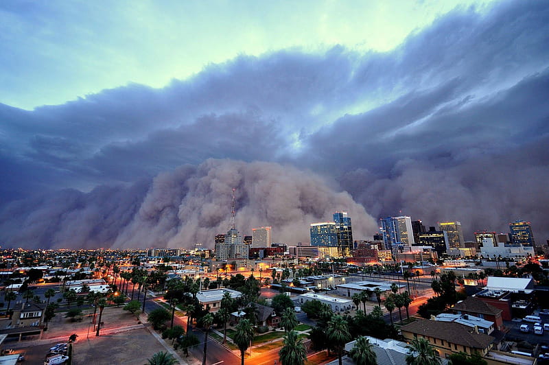 Dust Wall Swallowing Phoenix, city, graphy, dry, buildings, nature, dust,  storm, HD wallpaper | Peakpx