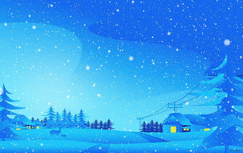 December Winter Digital Art, artist, artwork, digital-art, behance, HD wallpaper