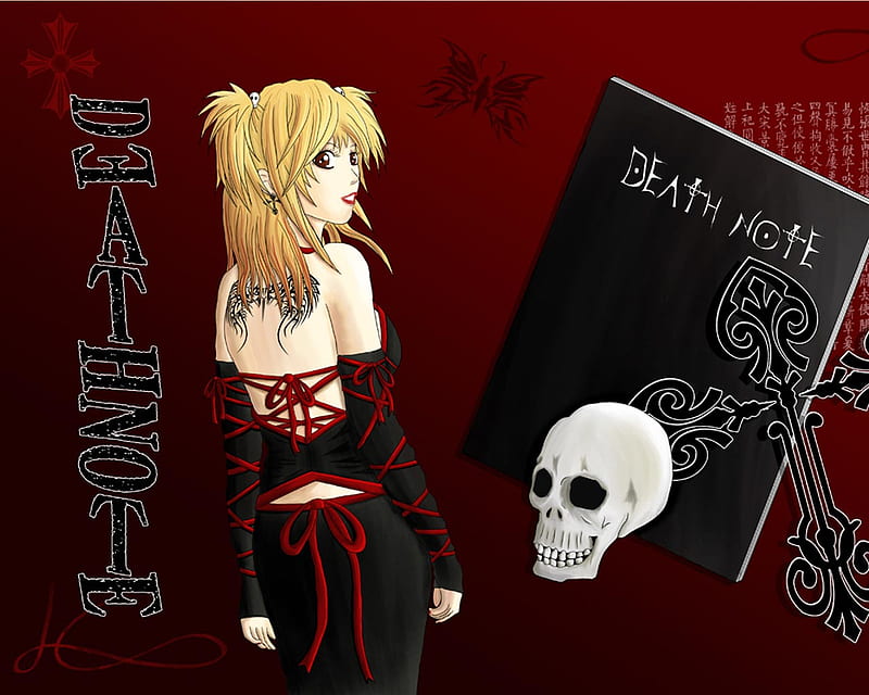 Misa, goth, red, girl, anime, black, HD wallpaper | Peakpx