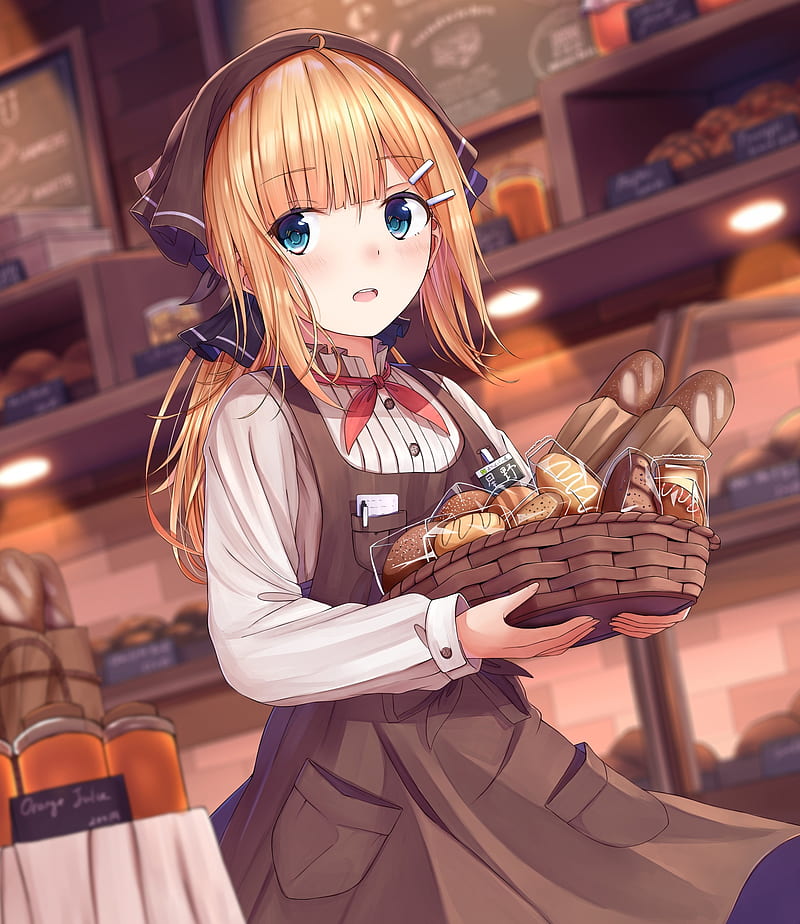♡~*ANiME ART*~♡ meido - maid cafe - maid uniform - waitress - pouring tea -  sandwiches - apron - bow tie ribbon - ponytail - r… | Anime maid, Anime  girl, Manga girl