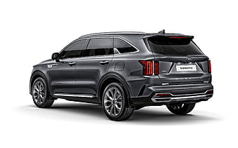 2021, Kia Sorento, rear view exterior, gray luxury SUV, new gray Sorento 2020, Korean cars, Kia, HD wallpaper