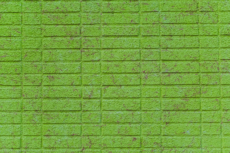 wall, brick, green, surface, HD wallpaper