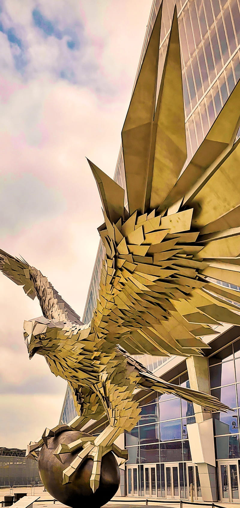 Golden Eagle, falcon, statue, HD phone wallpaper