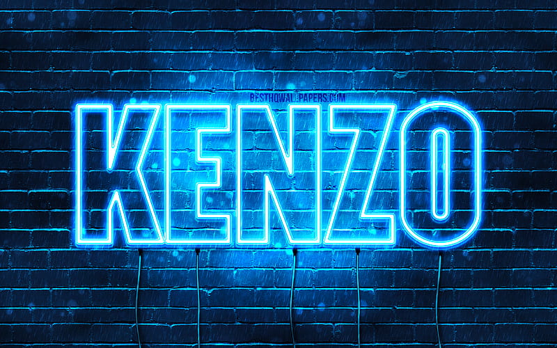 Kenzo With Names Horizontal Text Kenzo Name Happy Birtay Kenzo Blue Neon Lights Hd Wallpaper Peakpx