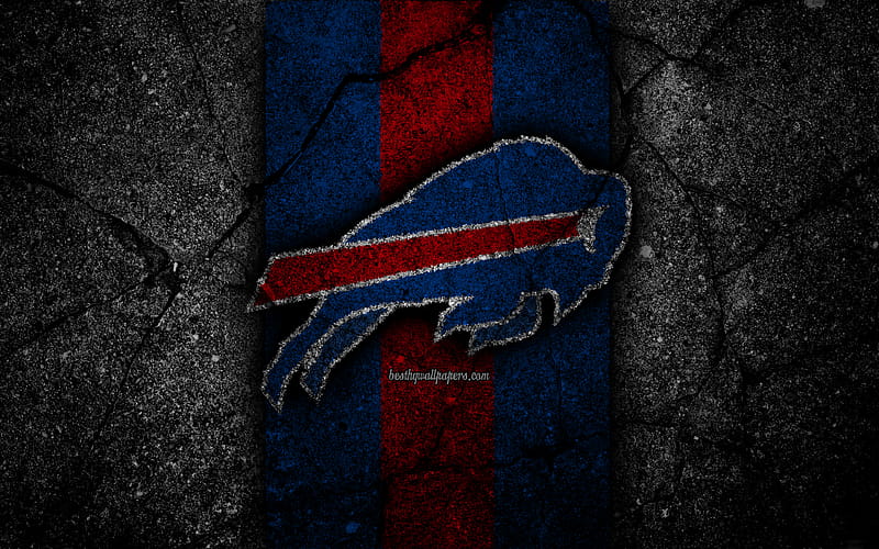 Buffalo Bills, logo, black stone, NFL, american football, USA, asphalt texture, National Football League, American Conference for with resolution . High Quality, HD wallpaper