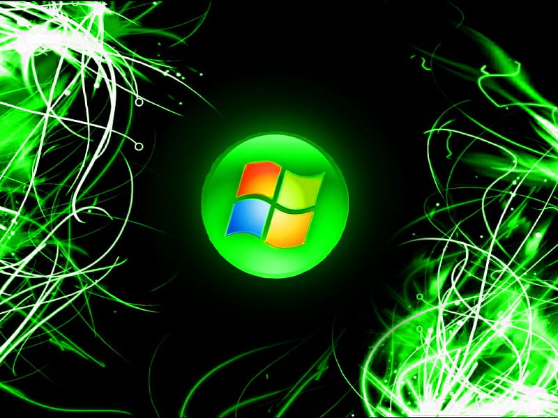 Windows, computer, green, windows 7, HD wallpaper