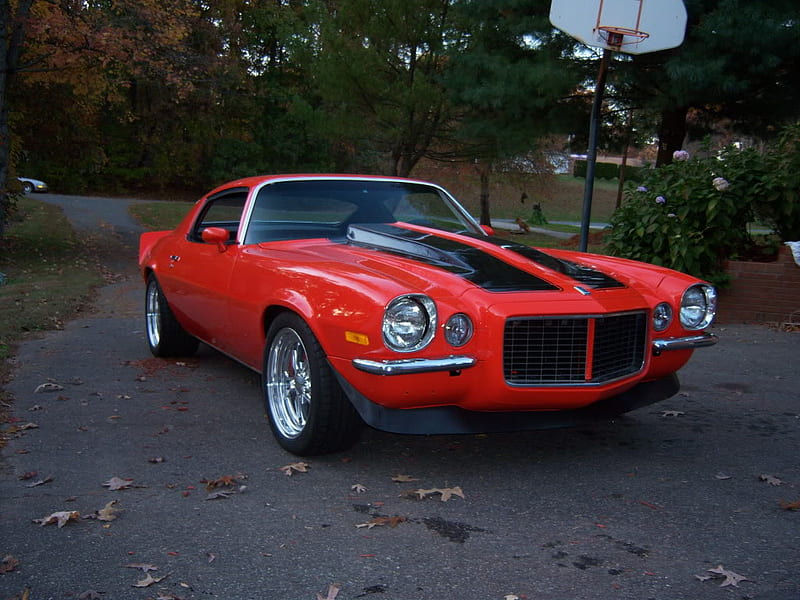 1972 chevy camaro orange, chevy, 1972, camaro, orange, HD wallpaper