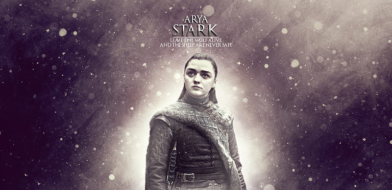 Arya Stark GoT, arya, direwolf, game of thrones, house, night king, rds90, rds90 design, stark, winterfell, HD wallpaper