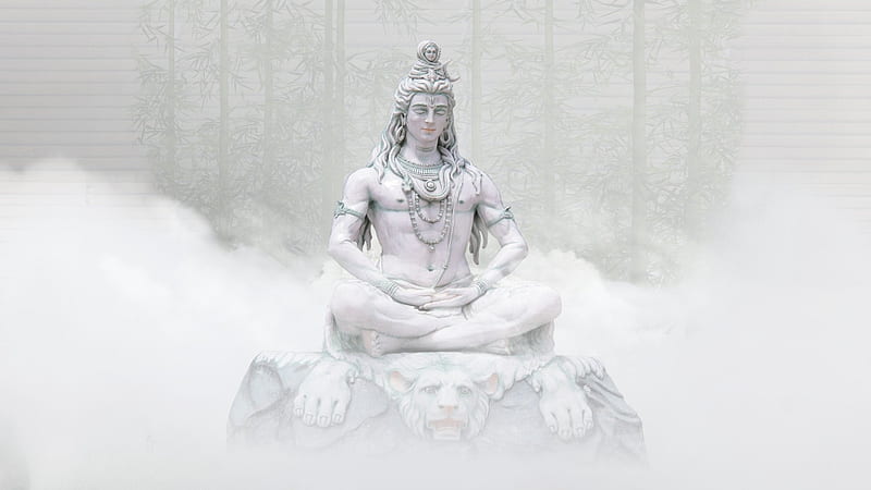 White Shiva Statue In Moon Sky Background Shiva, HD wallpaper | Peakpx