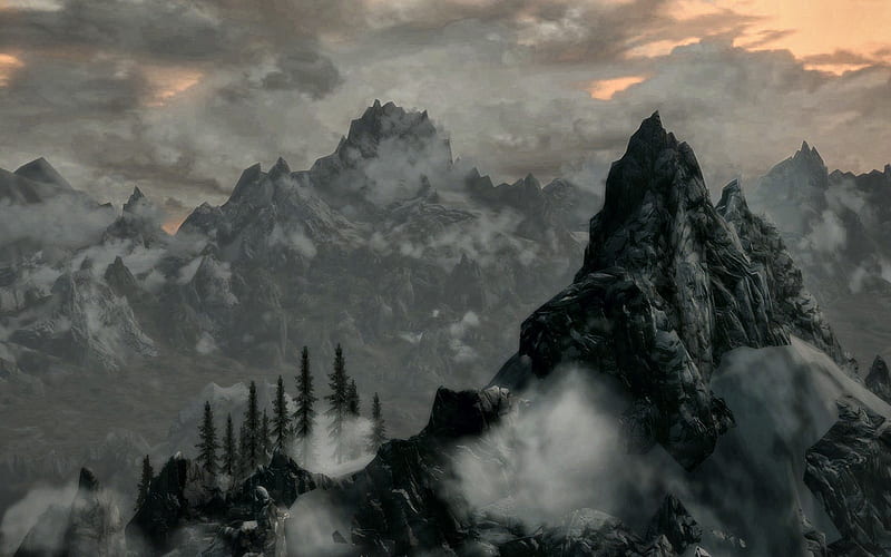 Landscape, Fantasy, Skyrim, HD wallpaper