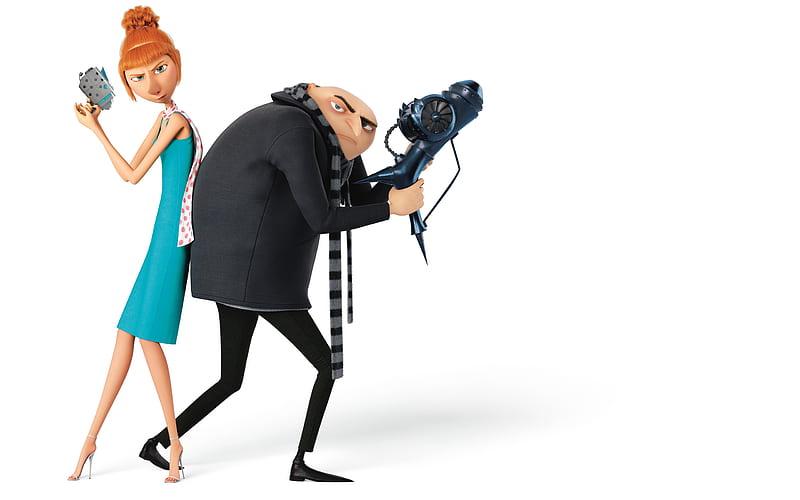 Despicable Me 3, 2017, Felonious Gru, Lucy Wilde, main characters, animated film, HD wallpaper
