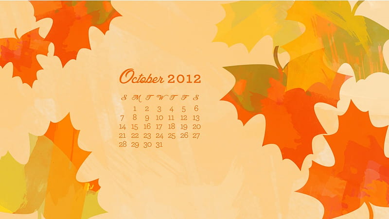 Autumn Calendar 2012, HD wallpaper