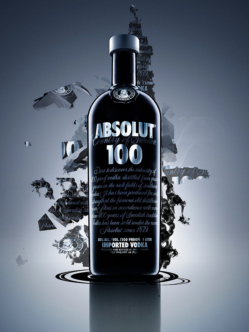 Absolut 100, absolut, absolute, abstract, alcohol, brands, logo, vodka, HD phone wallpaper