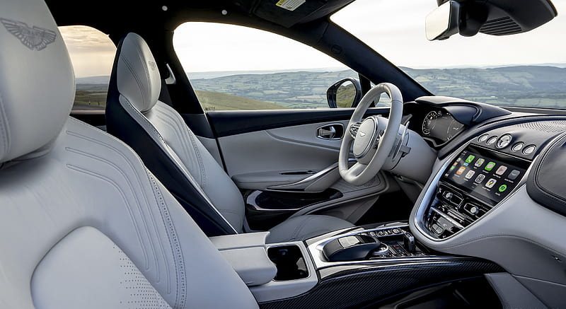 2021 Aston Martin DBX Stirling Green - Interior, Front Seats , car, HD wallpaper