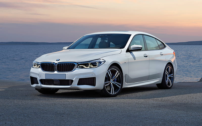 BMW 6 GT, 2018, Gran Turismo new white 6 Series, German cars BMW, HD wallpaper