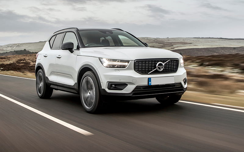 Volvo XC40, 2018, compact crossover front view, exterior, new white XC40, Swedish cars, Volvo, HD wallpaper