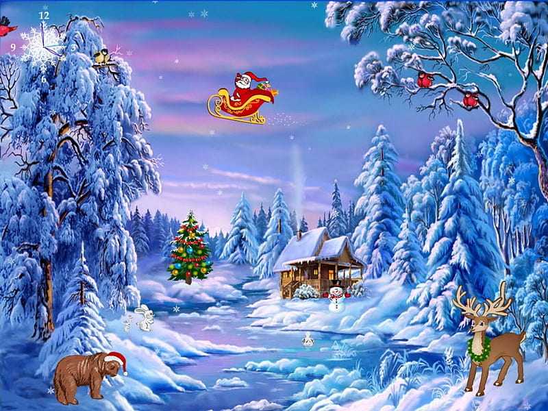 Animated christmas, animated, fun, christmas, winter, HD wallpaper | Peakpx