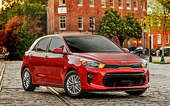 Kia Rio, 2018, hatchback, new cars, red Rio 2018, Korean cars, Kia, HD wallpaper