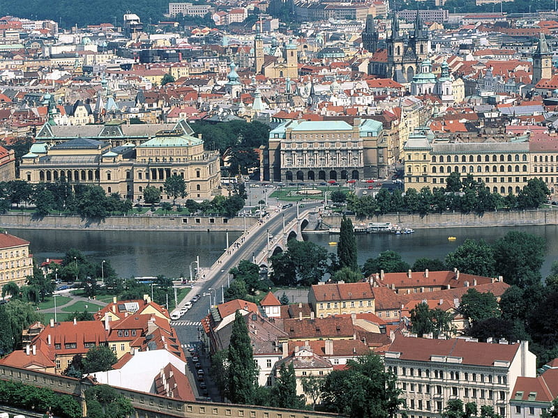 city, architecture, czech republic, capital, charles bridge, home, view panorama, river, bridge, prague, buildings, HD wallpaper