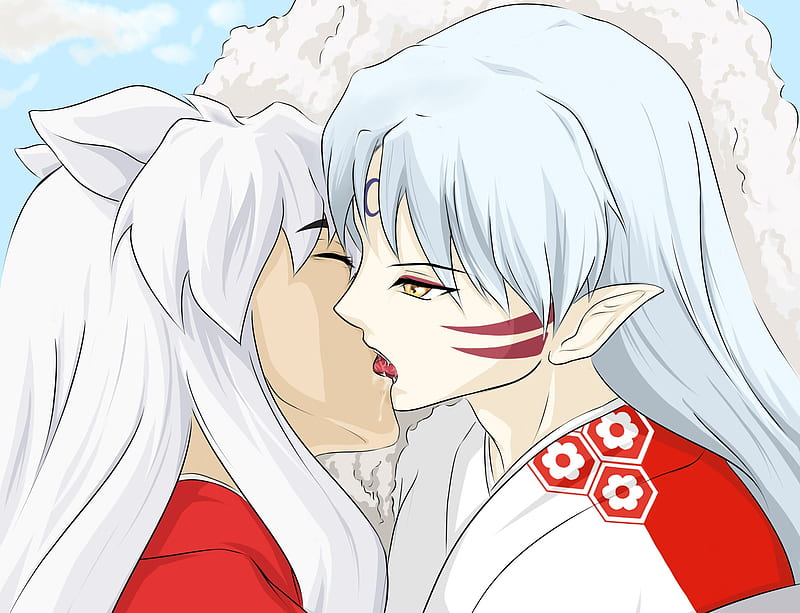 Anime, InuYasha, Kiss, Sesshōmaru (InuYasha), HD wallpaper