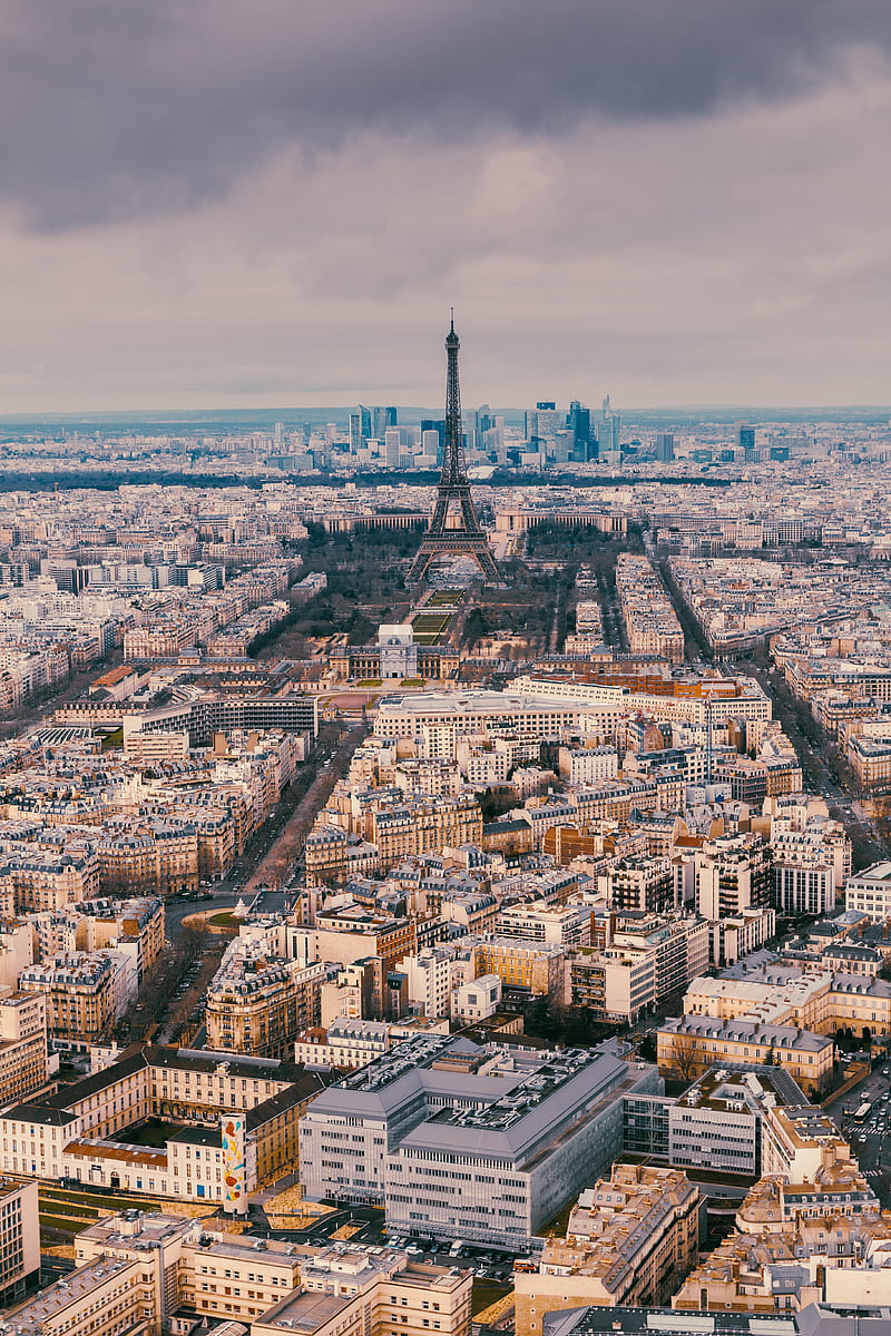 city, eiffel tower, tower, cityscape, aerial view, paris, HD phone wallpaper